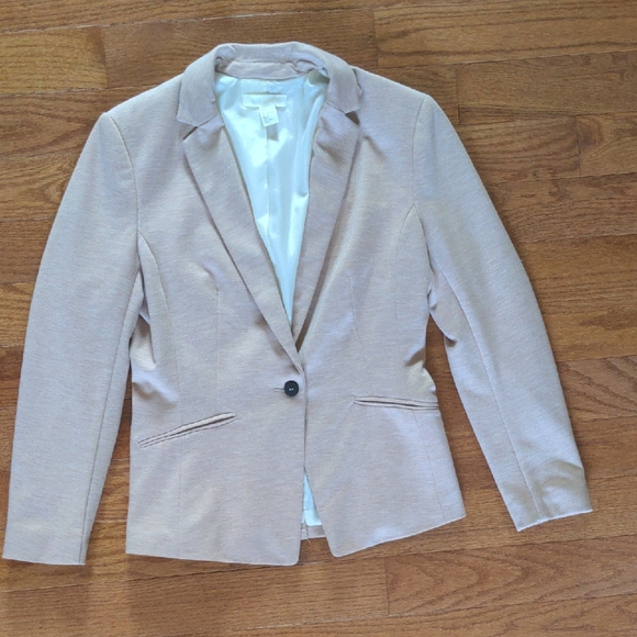 H&M Jackets & Blazers - H&M Light Beige/pink Blazer Size 12